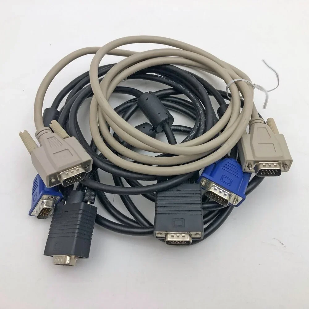 4 ft DB15 D-SUB 15-Pin Male to Male Cable Cords Set of 3 Preowned